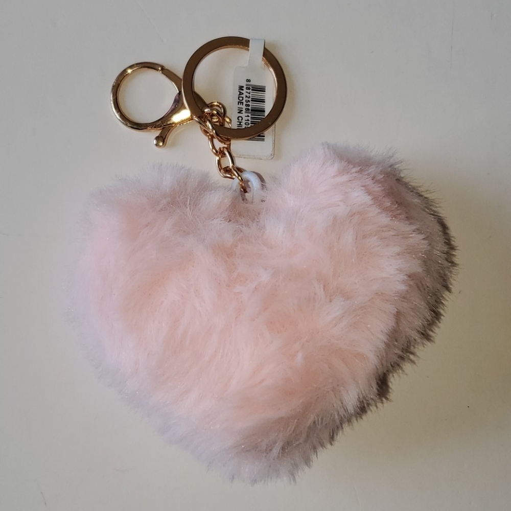Fuzzy Heart Keychain